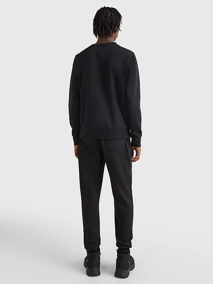 Sweat Homme noir brodé Col Rond Tommy Hilfiger