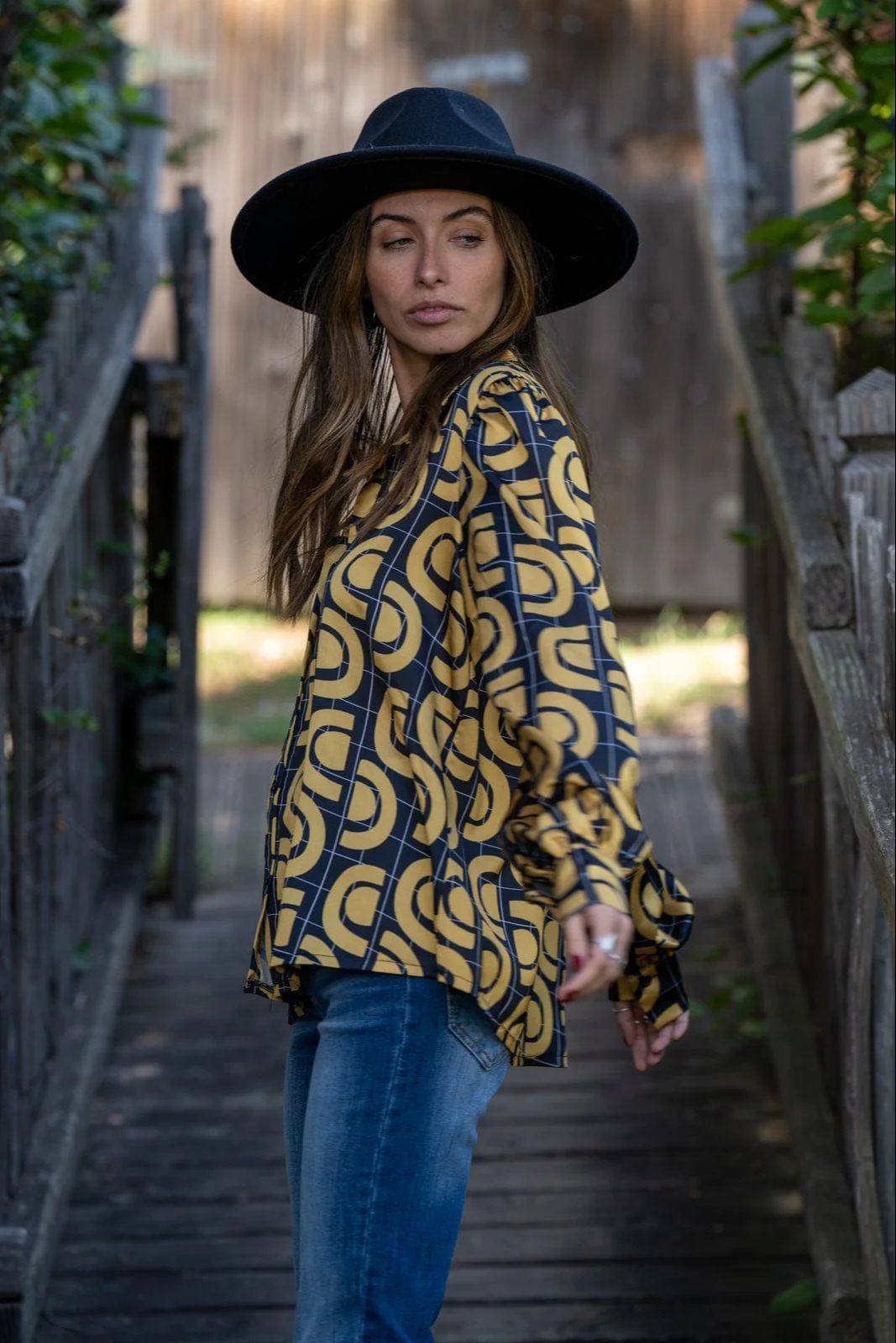 Chemise femme retro -effet satiné- Chantal -B