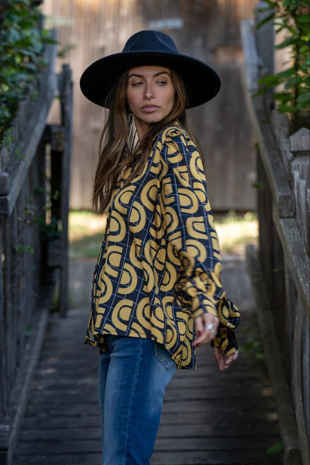 Chemise femme retro -effet satiné- Chantal -B