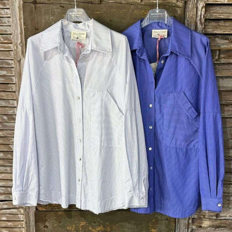 Chemise Overzise Merlot -fines rayures