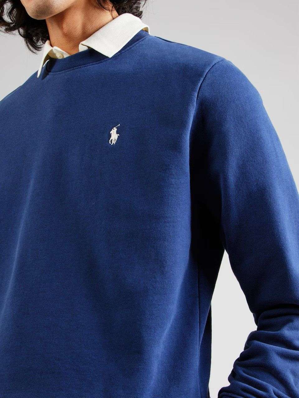 Sweat bleu Ralph Lauren Bleu Dure avec logo blanc