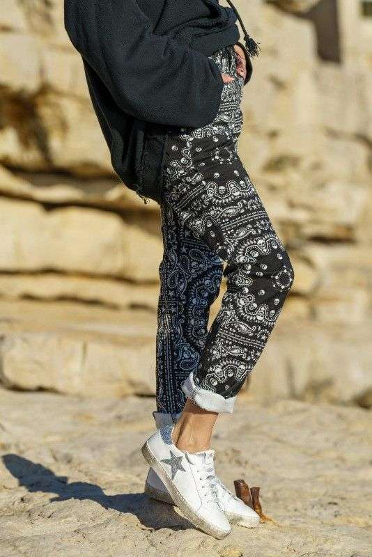 Pantalon Femme imprimé Bandana- Chantal B