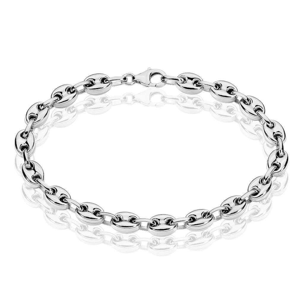 Bracelet Maille Café en Acier Inoxydable Argent pour Femme