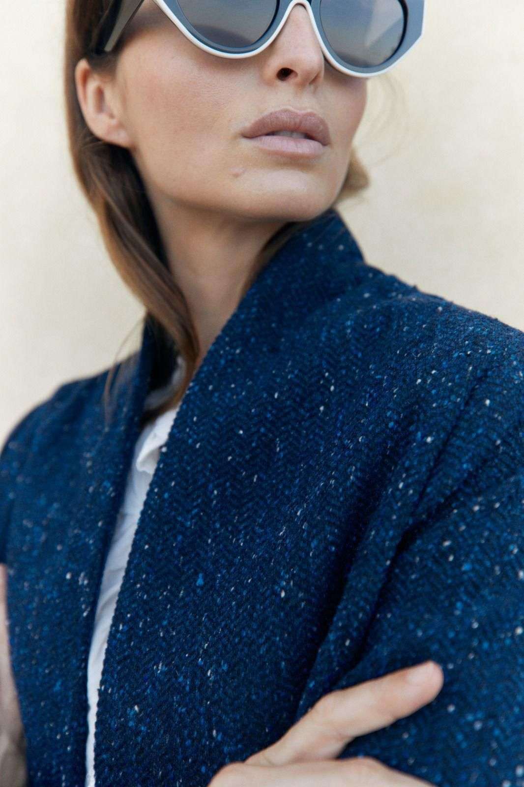 manteau chiné femme demi saison Banditas- Femeture deux bouton