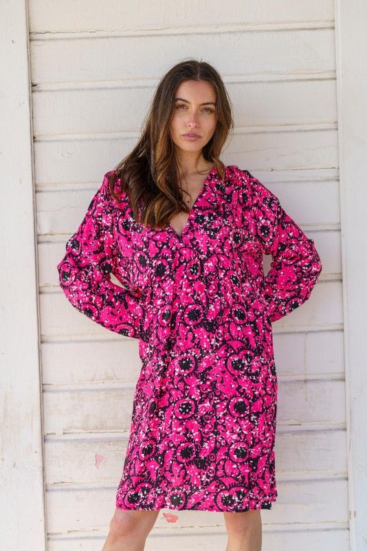 Robe Bohème Courte Femme Imprimé Tribal Noir