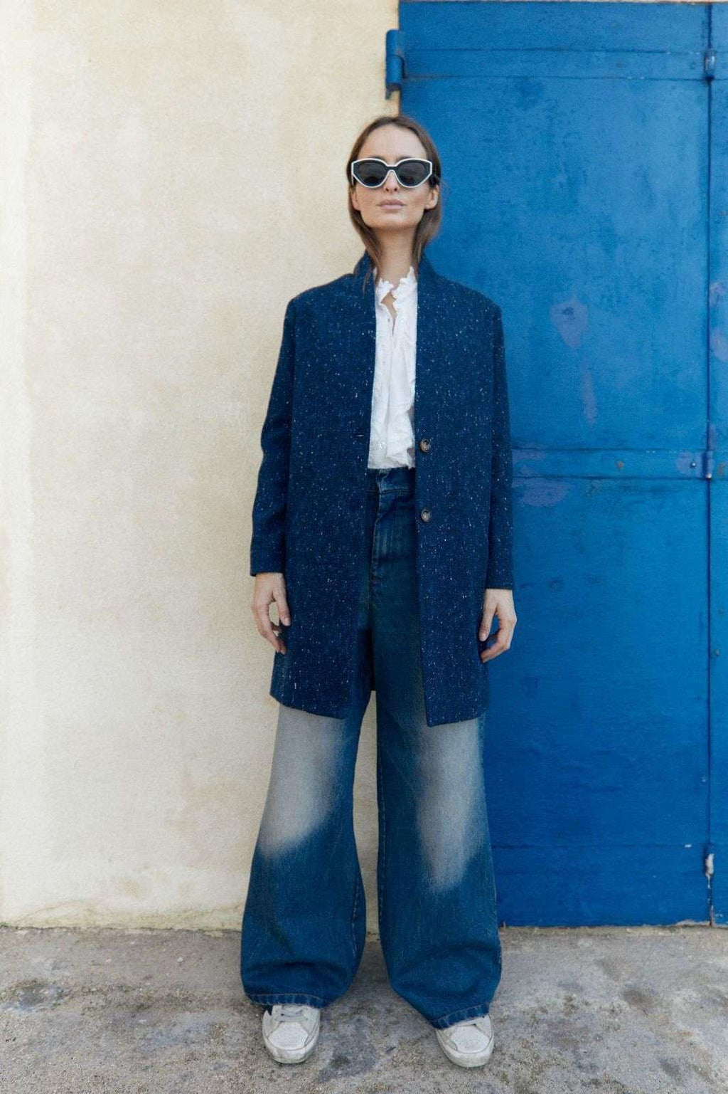 manteau chiné femme demi saison Banditas- Femeture deux bouton