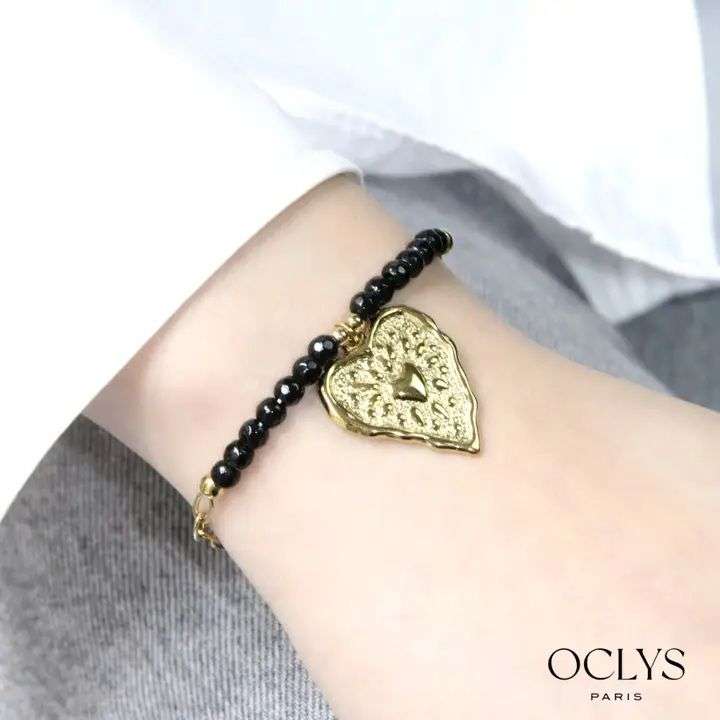 Bracelet cœur acier inoxydable et pierres Venus