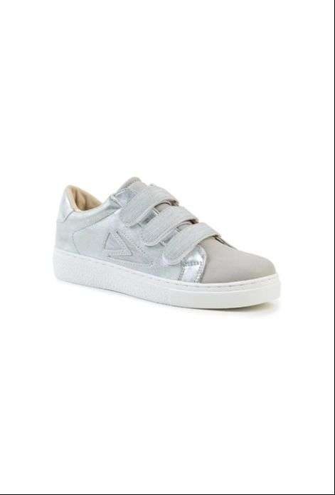 Baskets Argentées à triple Scratch en Nubuck pour Femme