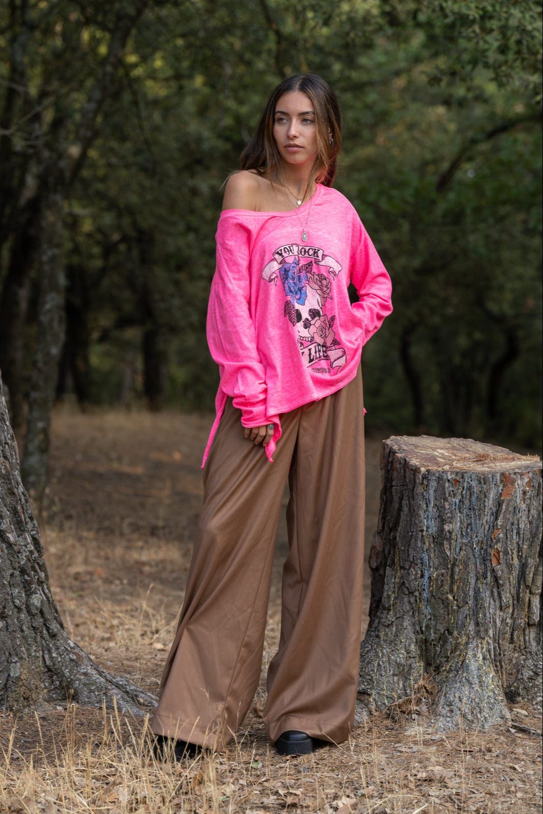 Pantalon Femme Large Camel Fortaleza-CHANTAL-B