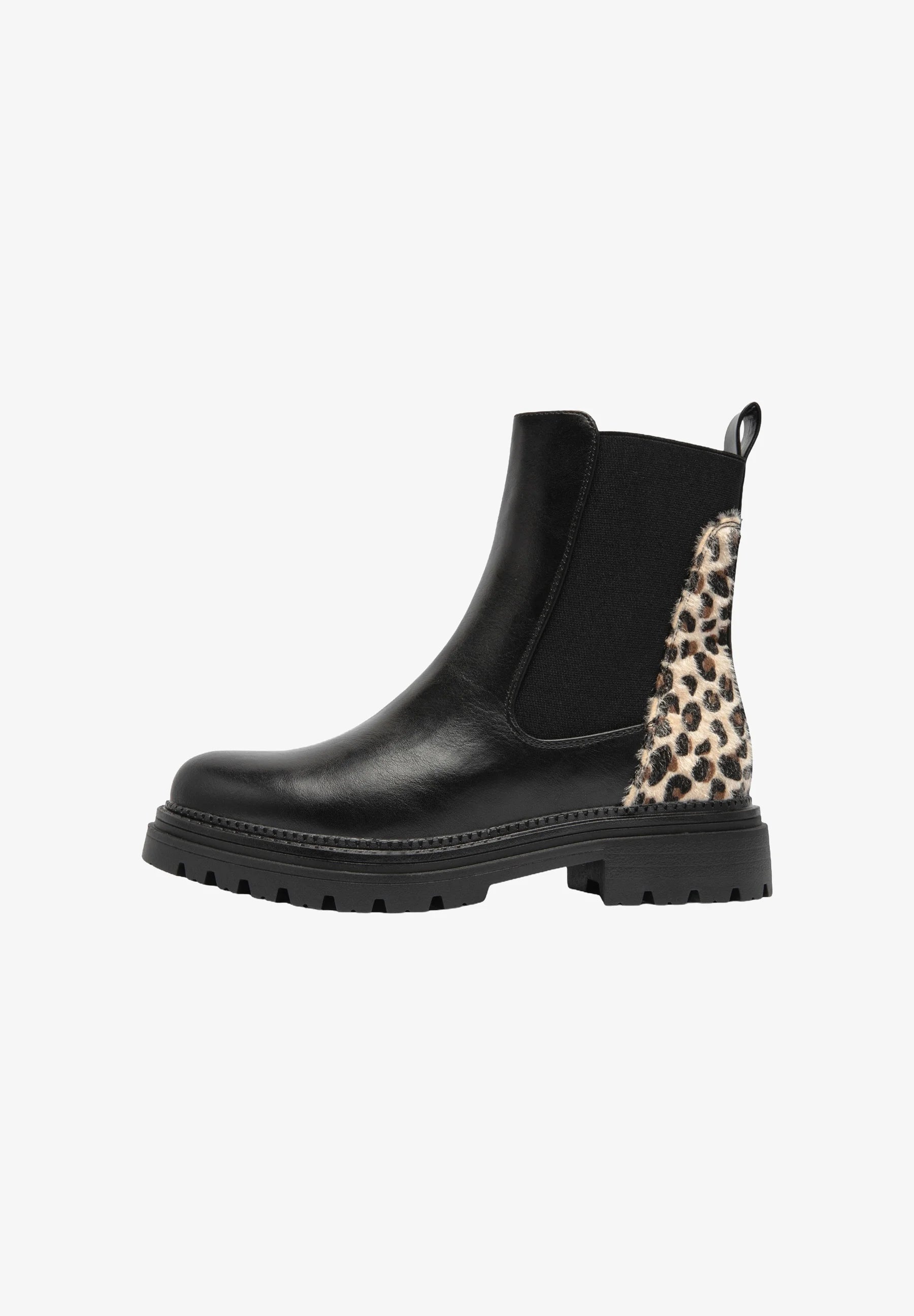 Bottines Erryn – Élégance Noire & Détail Léopard