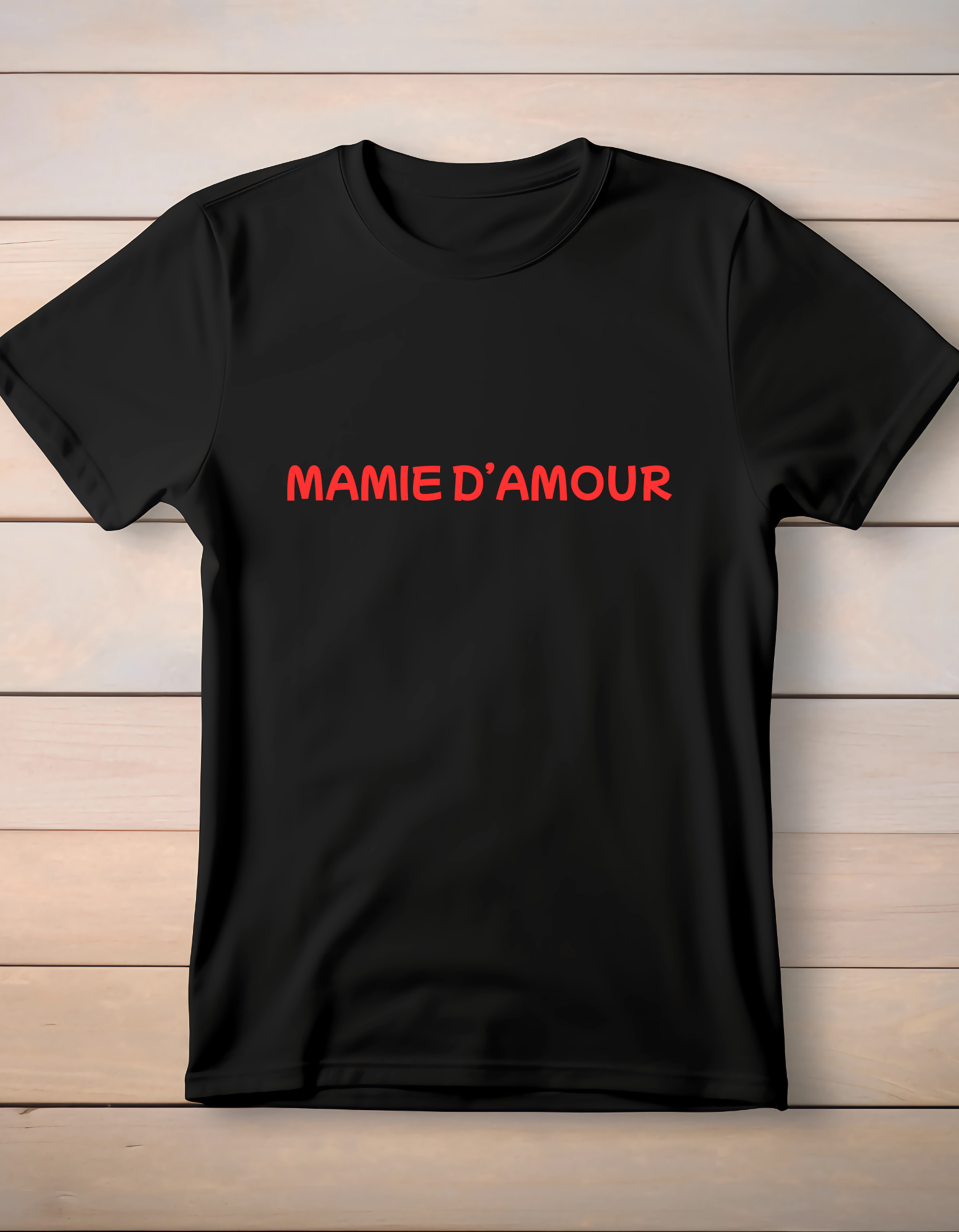 T-shirt Noir "Mamie d'amour " Cadeau original pour Mamie