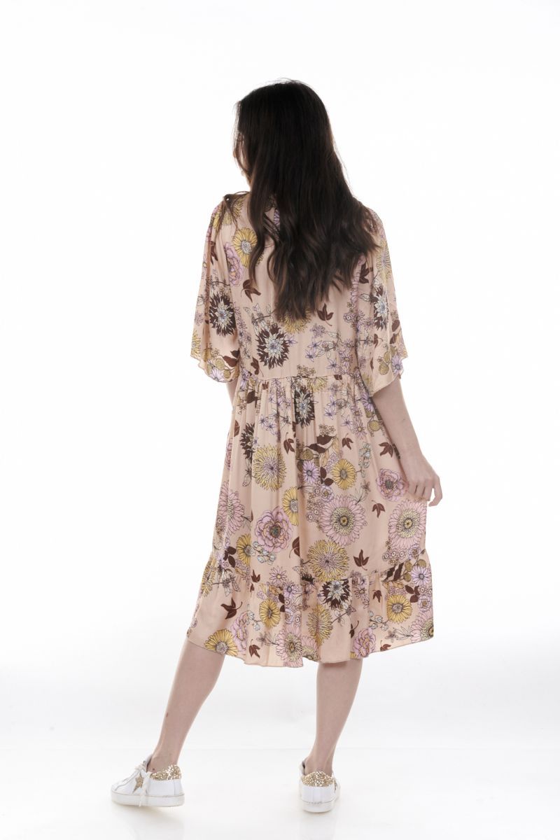 robe bohème femme effet soie imprimé fleuries -Chantal-B