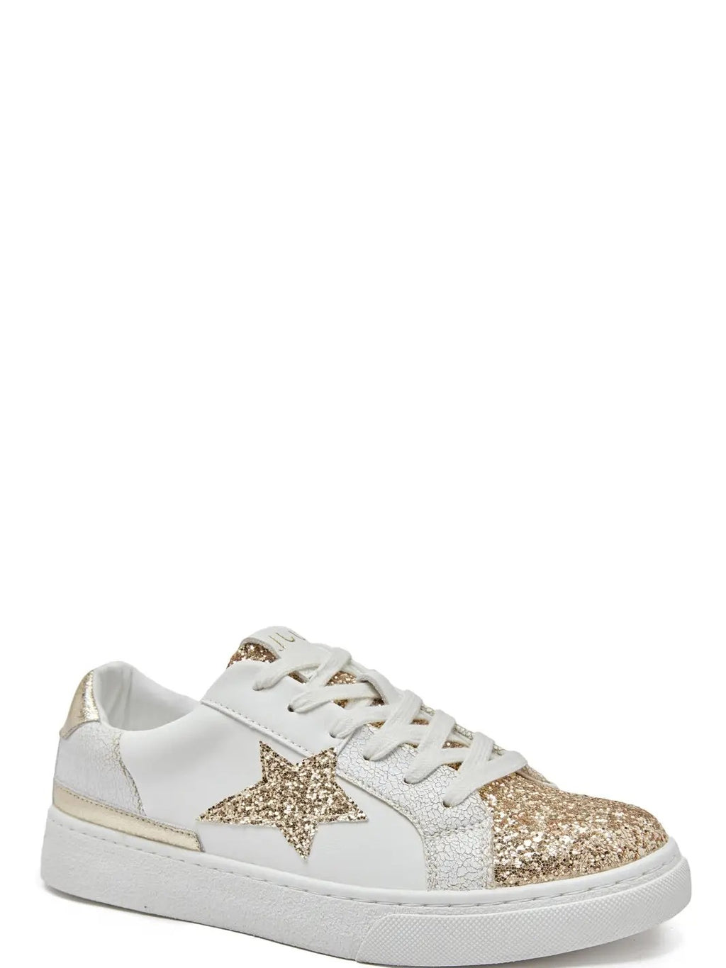 Basket Femme Glam Chic – Blanche à Paillette et or
