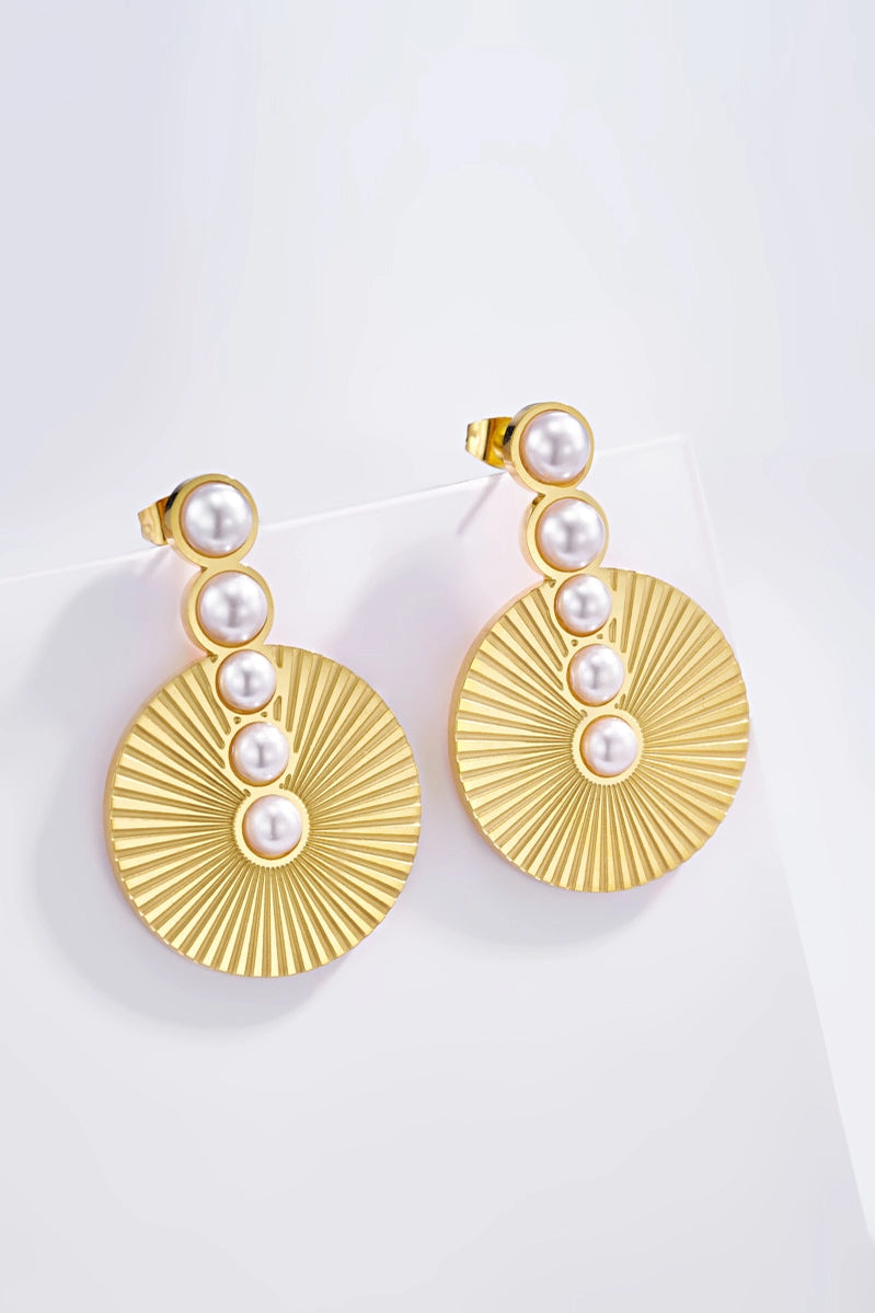 Boucles d’oreilles Élégance Perlée – Doré &amp; Argenté