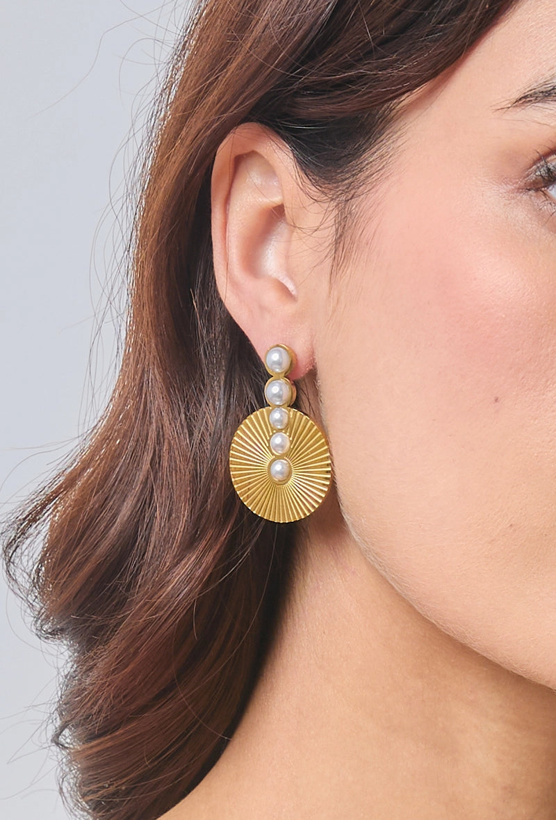 Boucles d’oreilles Élégance Perlée – Doré &amp; Argenté