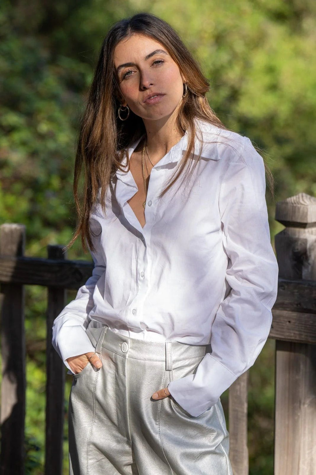 Chemise Femme Unie Manches Longues à revers - Chantal- b