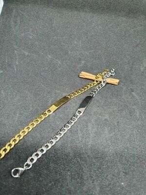 Gourmette Homme en Acier Inoxydable avec plaque à graver -Elégance personnalisable