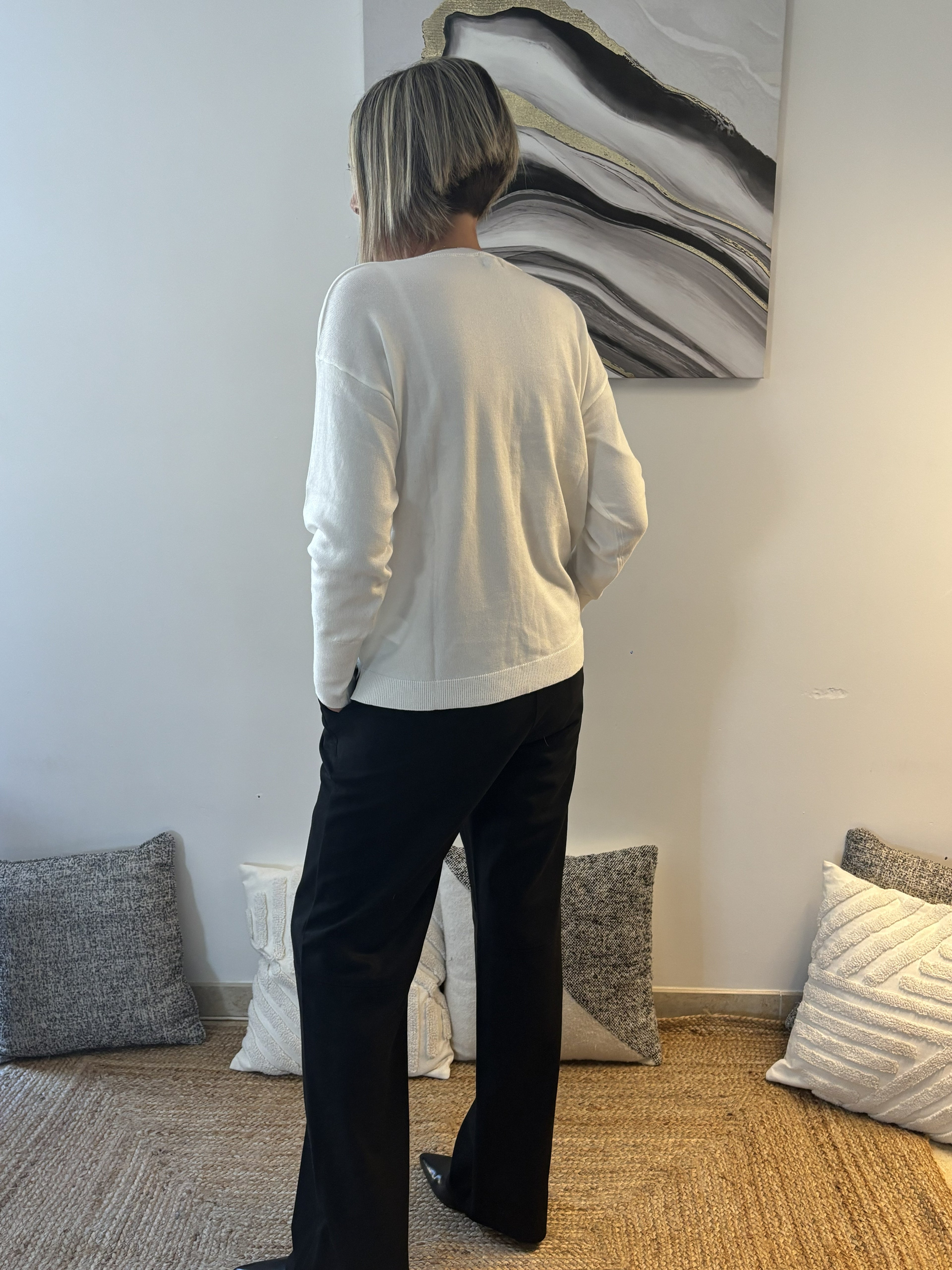 Pull laine blanc – Sobriété moderne, touche structurée