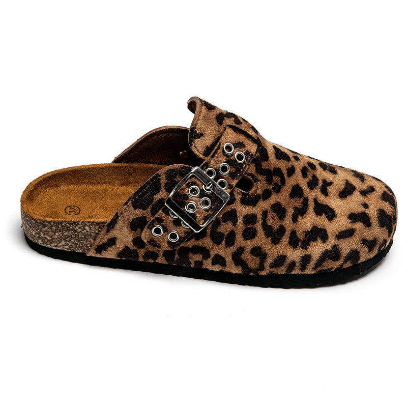Sabots Femme Léopard plat - Confort et élégance